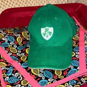 Lansdowne $30 OS Ireland Three Leaf Clover Baseball Cap Green White Strapback